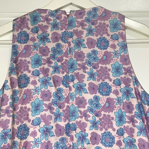 Lilly Pulitzer purple floral vintage dress size 4 cotton fabric - Picture 6 of 12